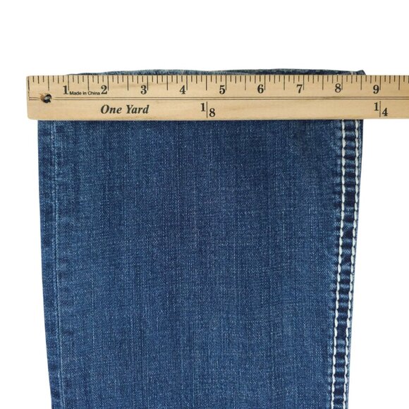 Rock & Roll Cowgirl Boot Cut Jeans READ Womens 31x32.5 Low Rise Distressed Denim - Picture 6 of 16